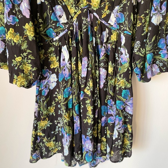 NEW Free People Beck Mini Dress In Black Combo - Picture 9 of 14